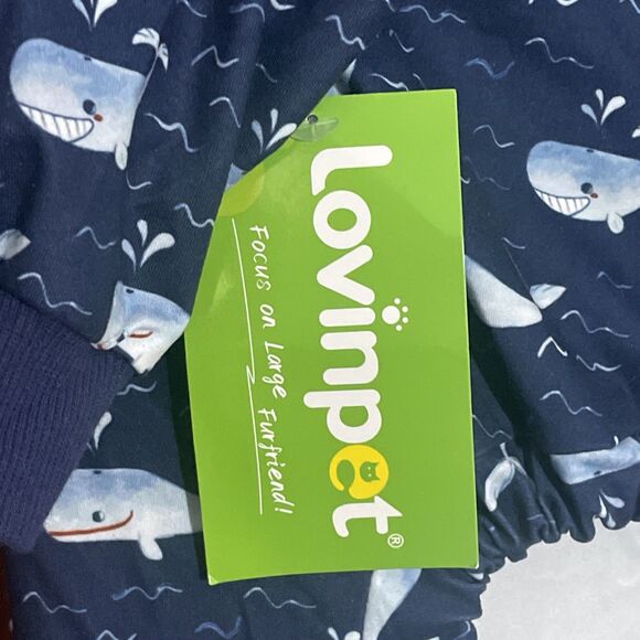 LovinPet Dog Shirt Sun Shield Shirt Ocean Whales Print Lightweight Pullover NWT - Picture 6 of 8